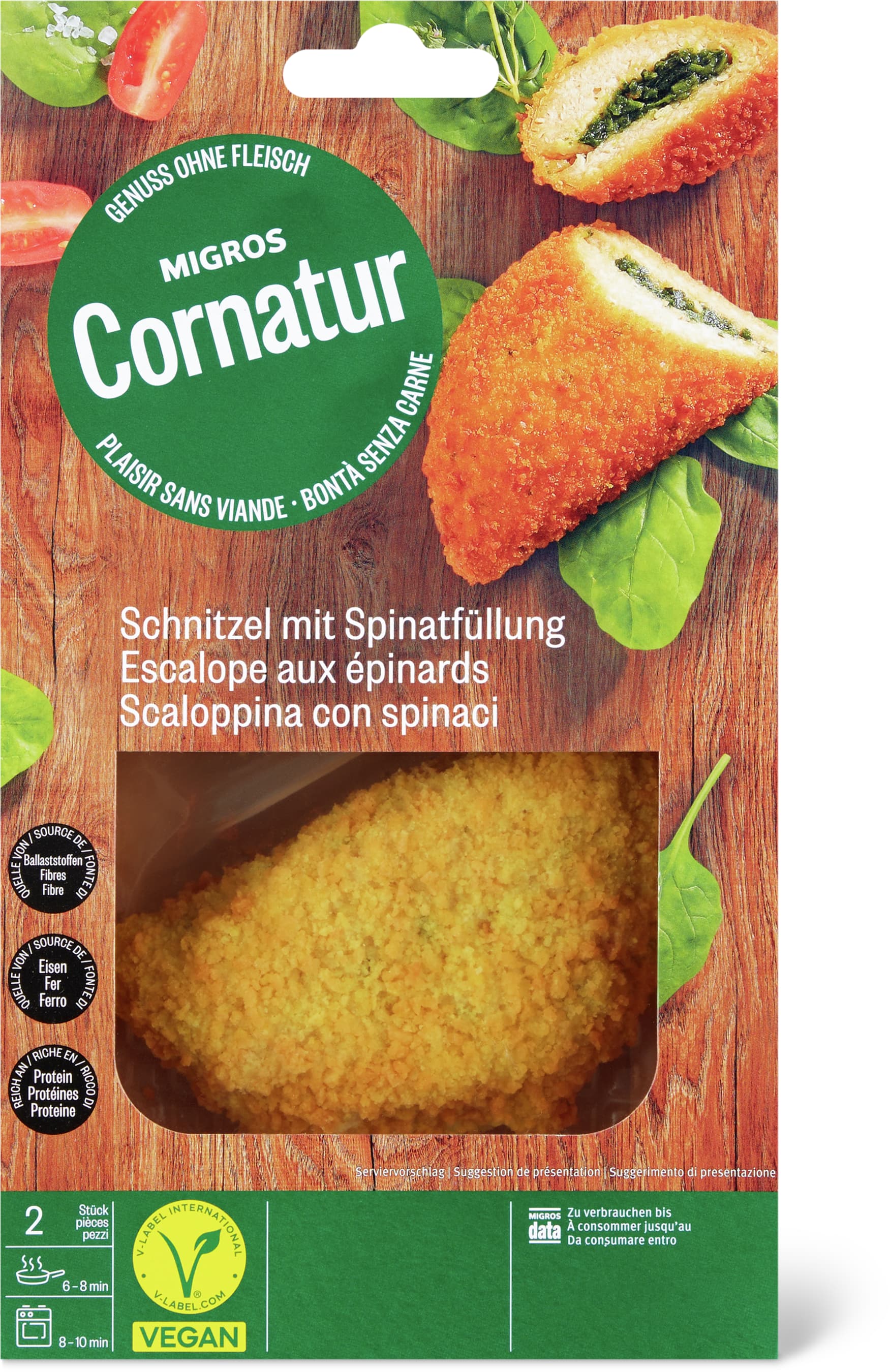 Escalope végétale farcie aux épinards